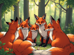 Foxes Having A Meeting 1 300x225