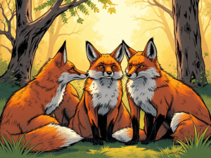 Foxes Having A Meeting 2 300x225